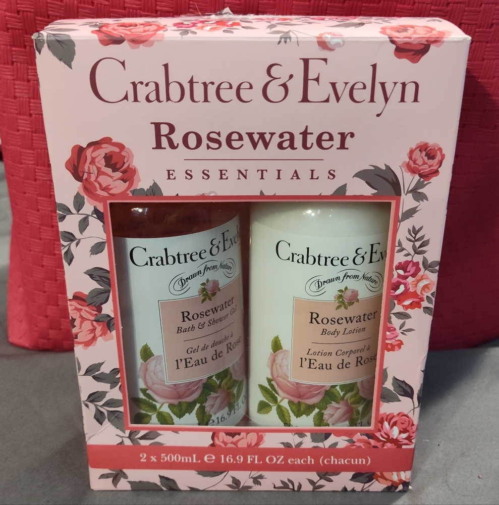 NEW!! Crabtree & Evelyn Rosewater Set